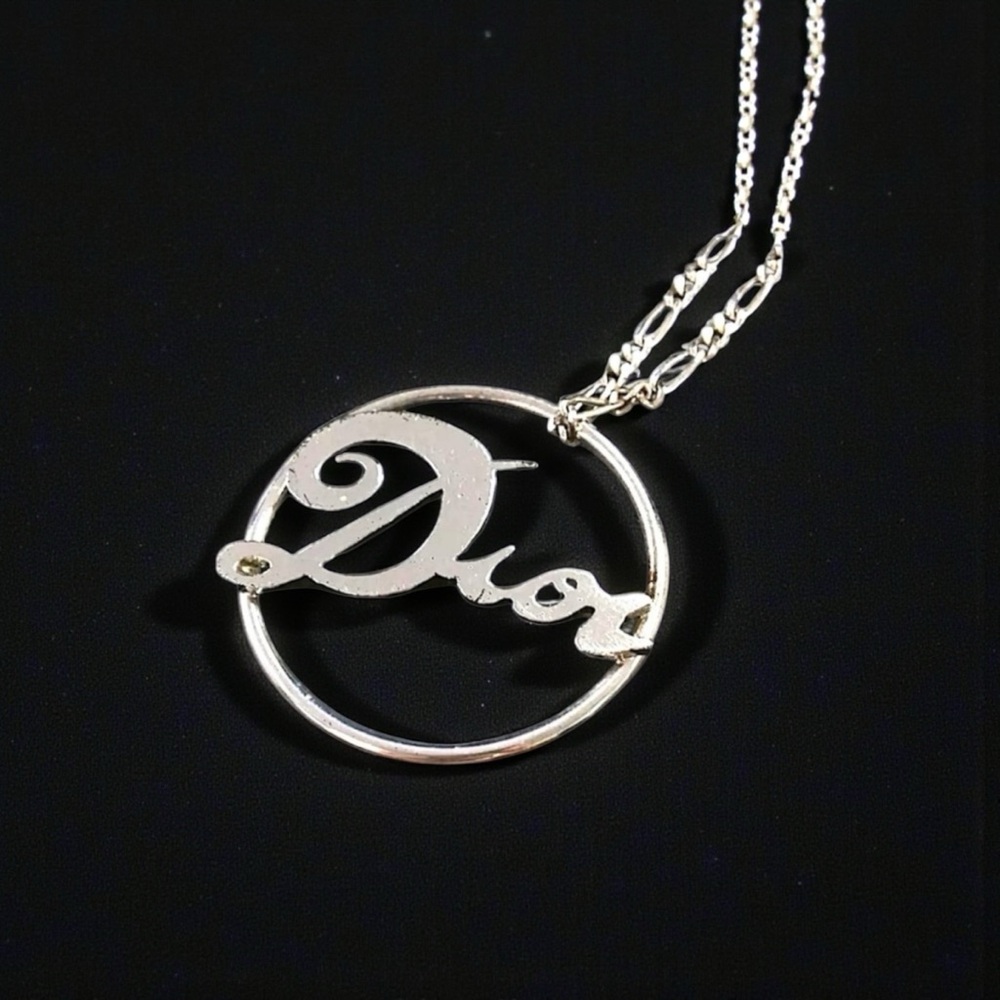 CHRISTIAN DIOR Authentic Silver Plated Necklace
